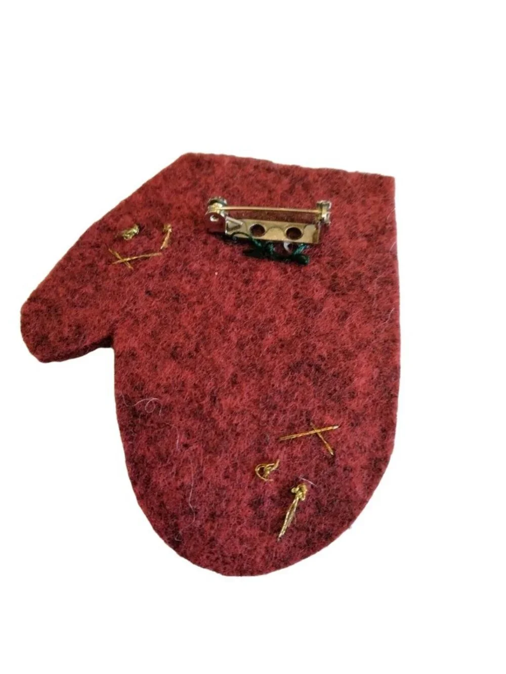 Snowman Mitten Pin Handcrafted Holiday Christmas Jewelry